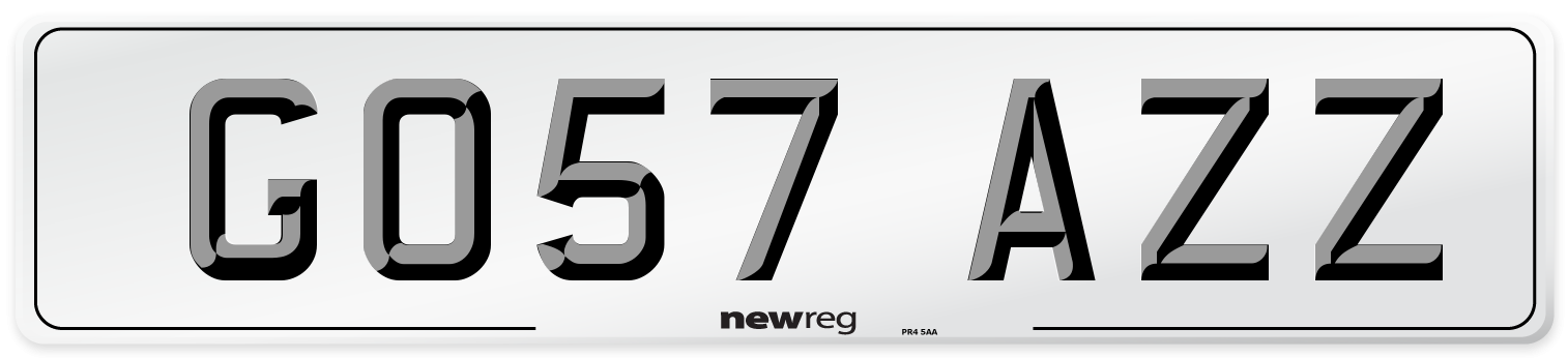 GO57 AZZ Number Plate from New Reg